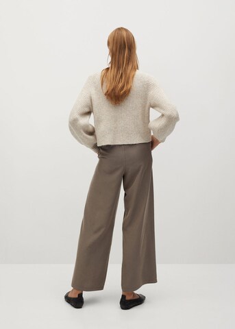 MANGO Wide leg Broek 'Tenci-A' in Bruin