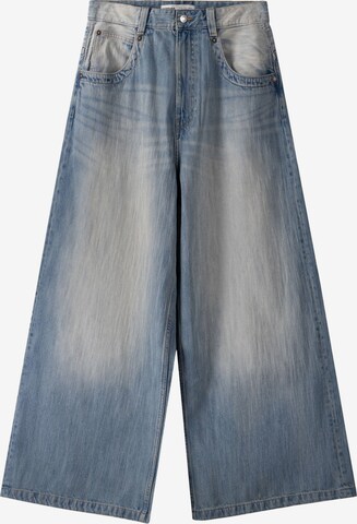 Bershka Wide leg Jeans in Blauw: voorkant