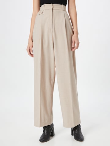 Samsøe Samsøe - Loosefit Pantalón plisado en beige: frente