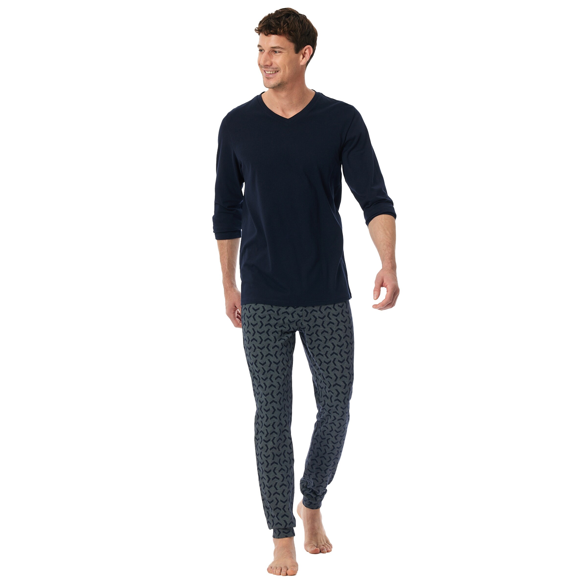 SCHIESSER Pyjama 'Casual Essentials' in Blau