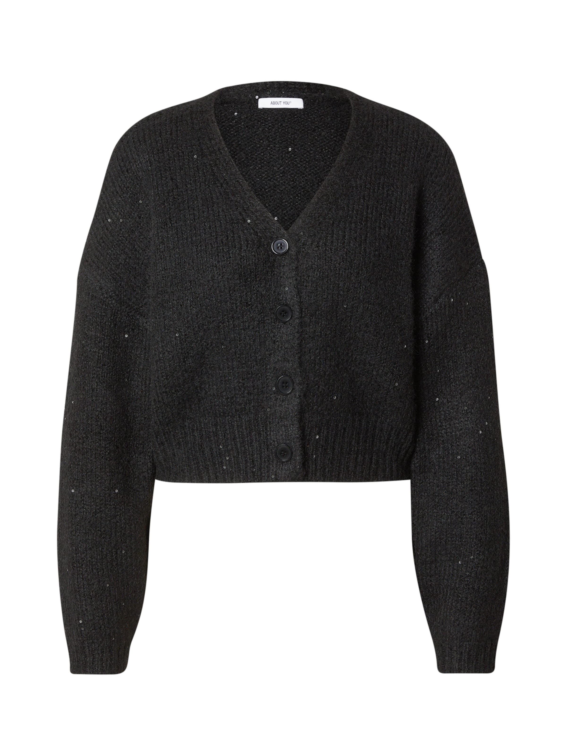 ABOUT YOU Πλεκτή ζακέτα 'Rhonda' σε μαύρο: μπροστά