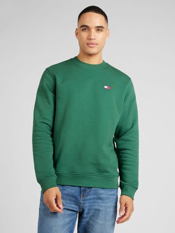 Sweat-shirt Tommy Jeans en vert : devant