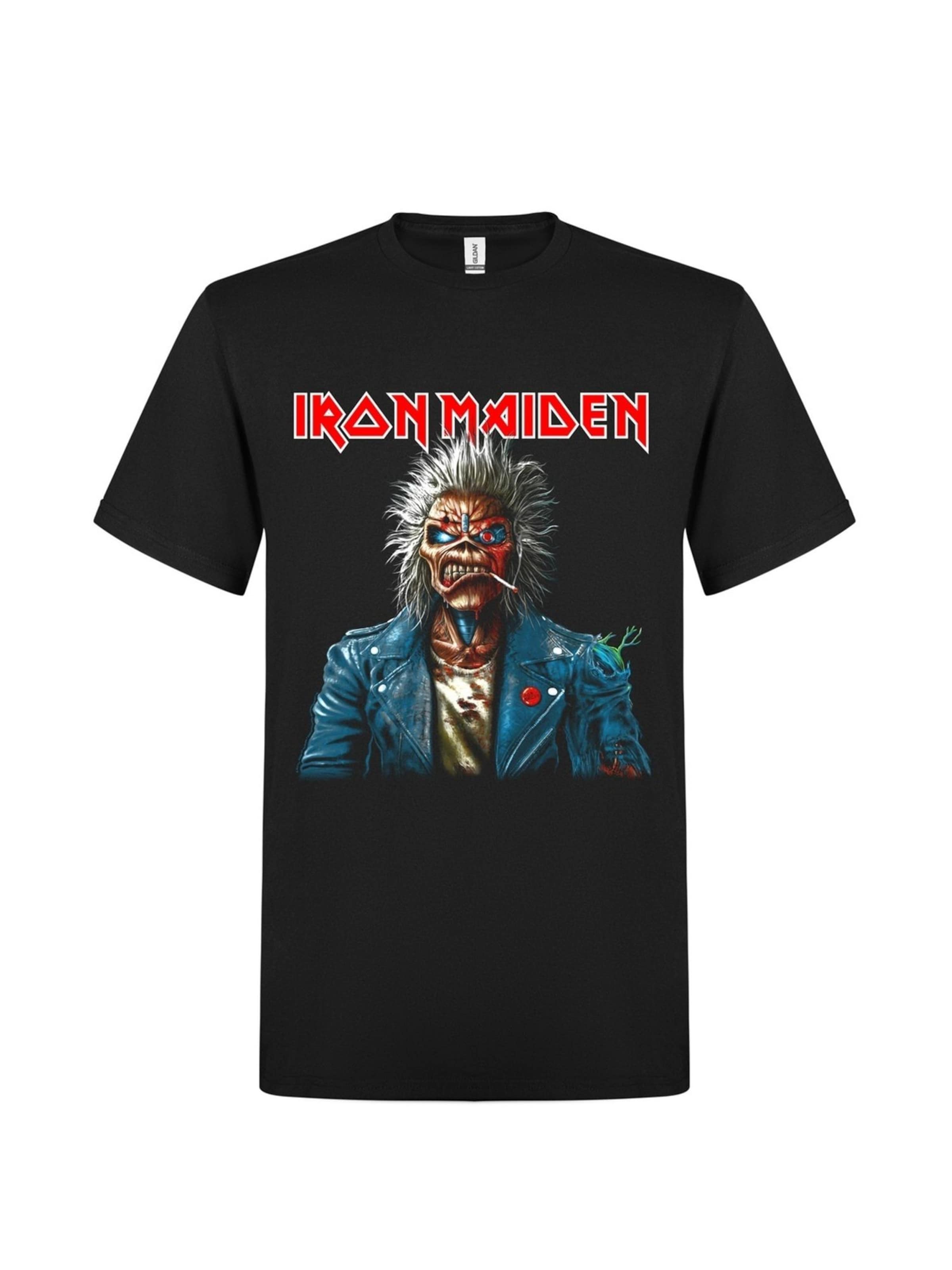 Iron Maiden Shirt 'Iron maiden Portrait Eddie Smoke T-Shirt' in Black: front