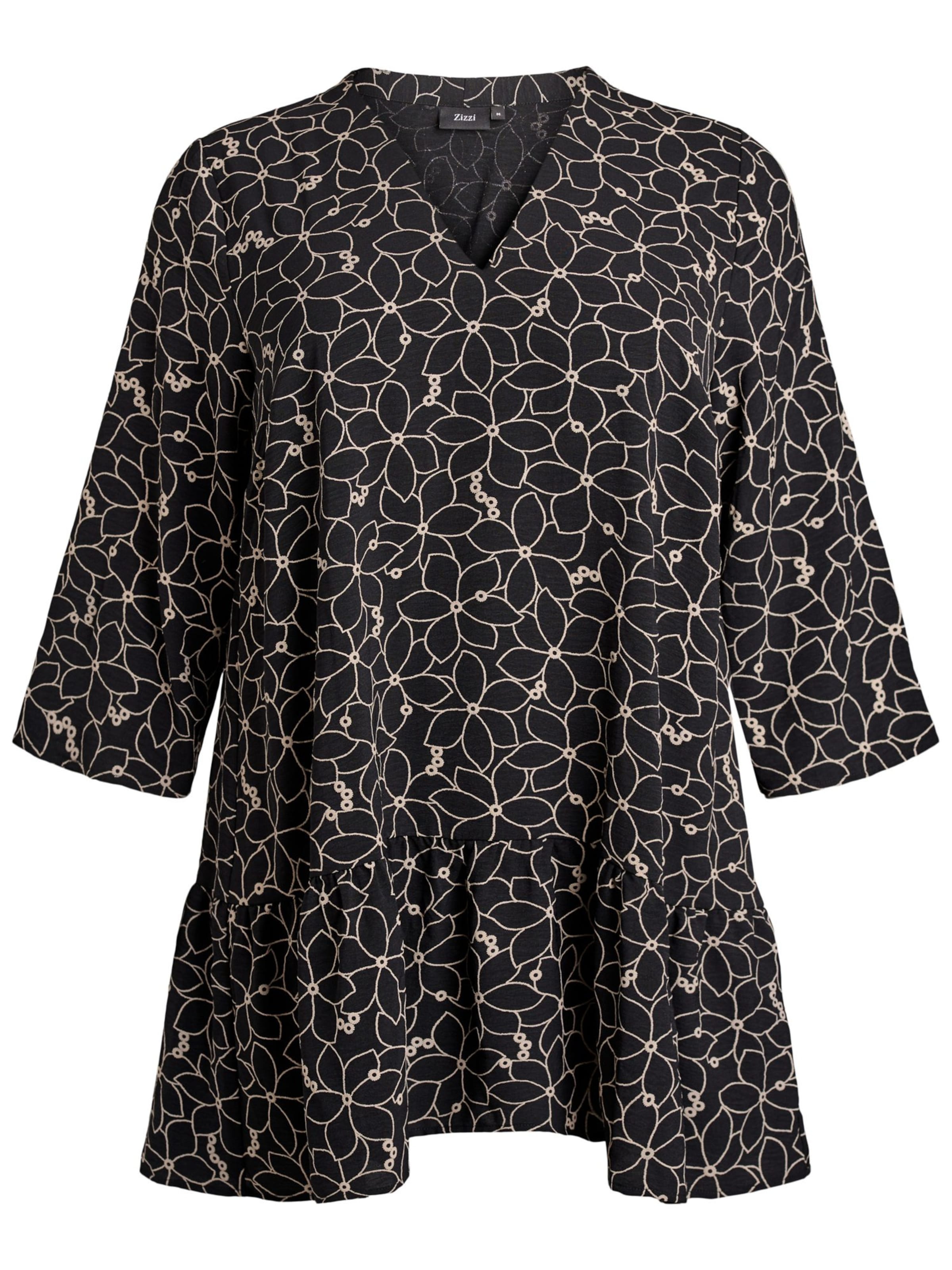 melns Zizzi Tunika 'Cabine': no priekšpuses