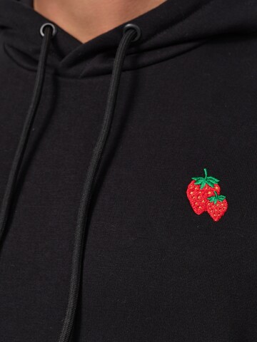 Mikon Sweatshirt 'Erdbeere' in Zwart