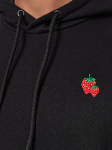 Mikon Sweatshirt 'Erdbeere' in Black