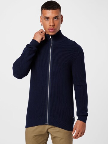 INDICODE JEANS Knit Cardigan 'Dodson' in Blue: front