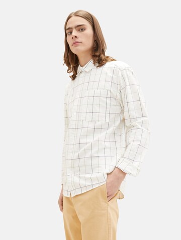 TOM TAILOR DENIM Comfort fit Button Up Shirt in White