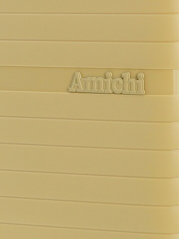 Amichi - Carrito 'AMICHI - Maleta Cabina 55x40x20- Maletas de Viaje - Maletas de Viaje Cabina Apta para Ryannair- Trolley Equipaje para Avion Resistente con 4 Ruedas de 360º y candado TSA' en amarillo