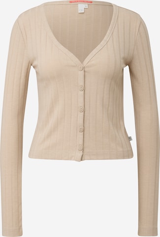 QS Knit cardigan in Beige: front