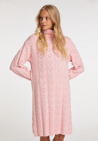 MYMO Knitted dress in Pink: front