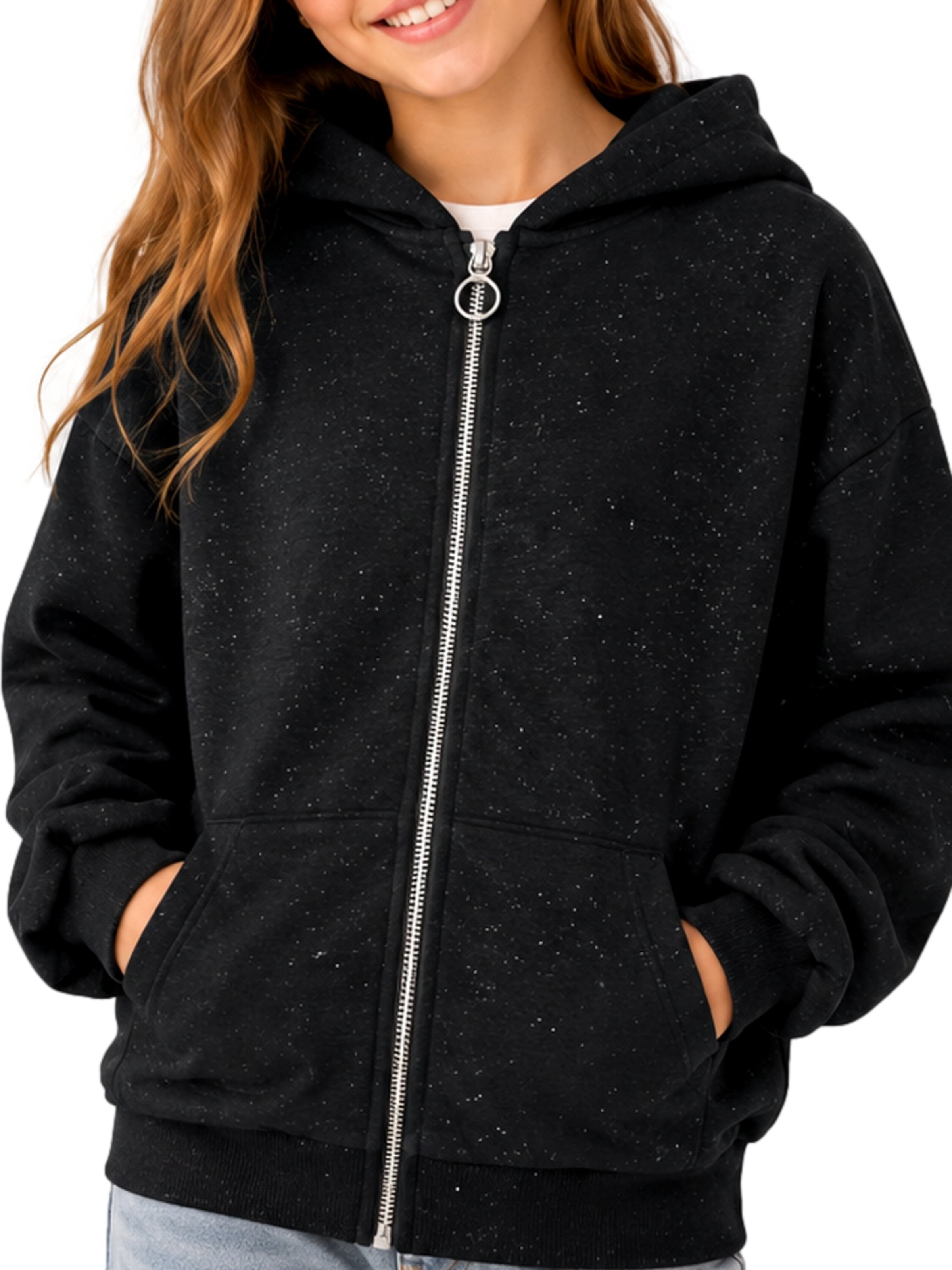 ONLY GIRLS - Sudadera con cremallera 'KOGOLIVIA' en negro