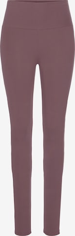 LASCANA - Skinny Leggings em castanho: frente