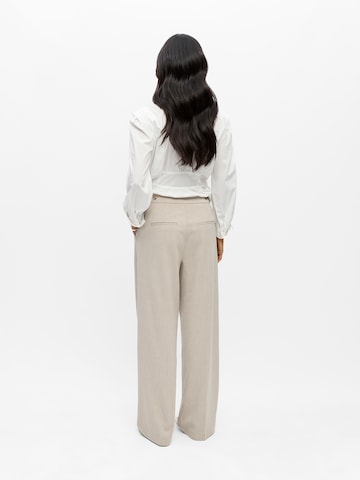 Wide Leg Pantalon à plis 'OBJKAMMY' OBJECT en gris
