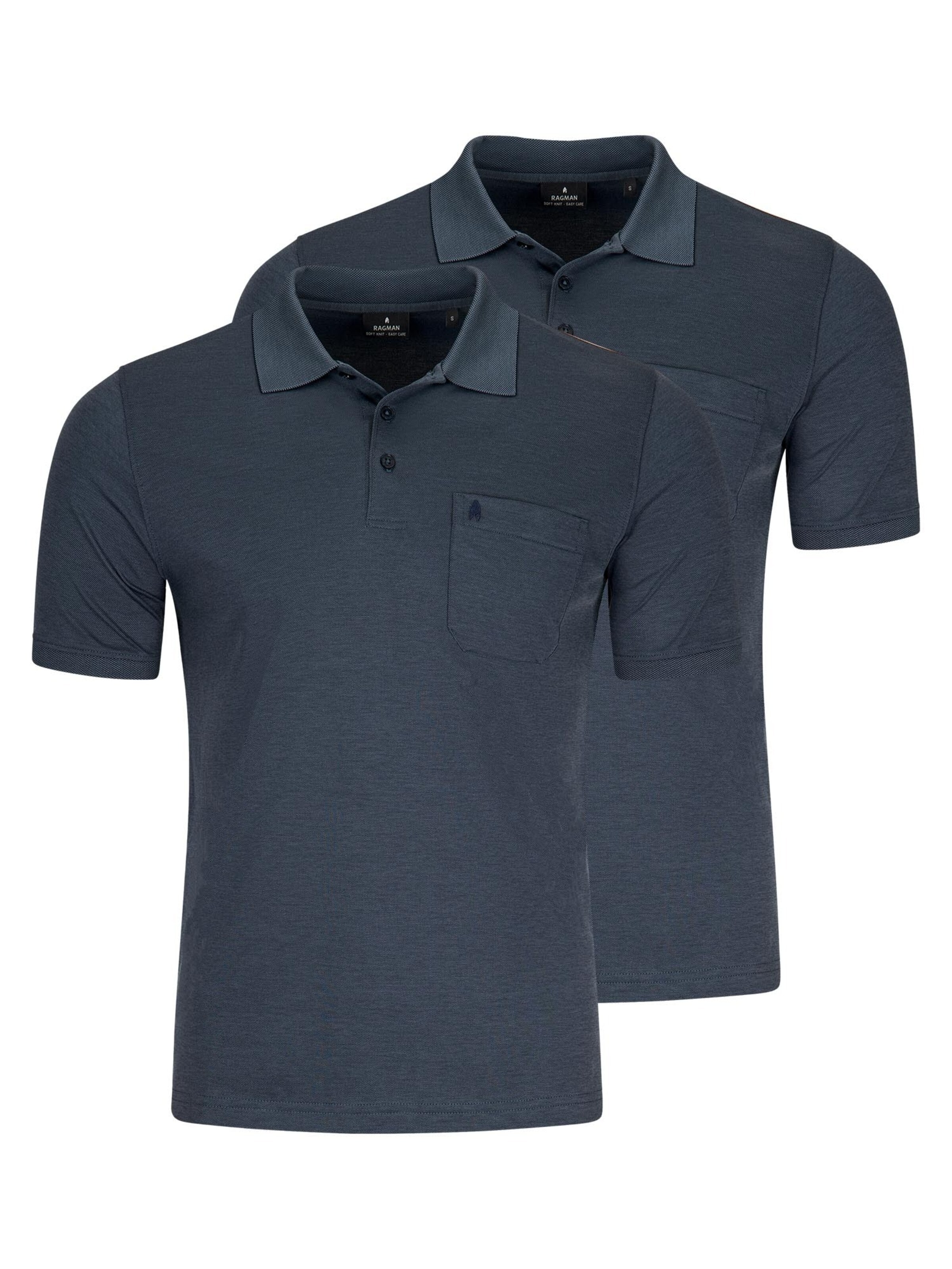 Ragman Shirt 'Basic' in Blauw: voorkant