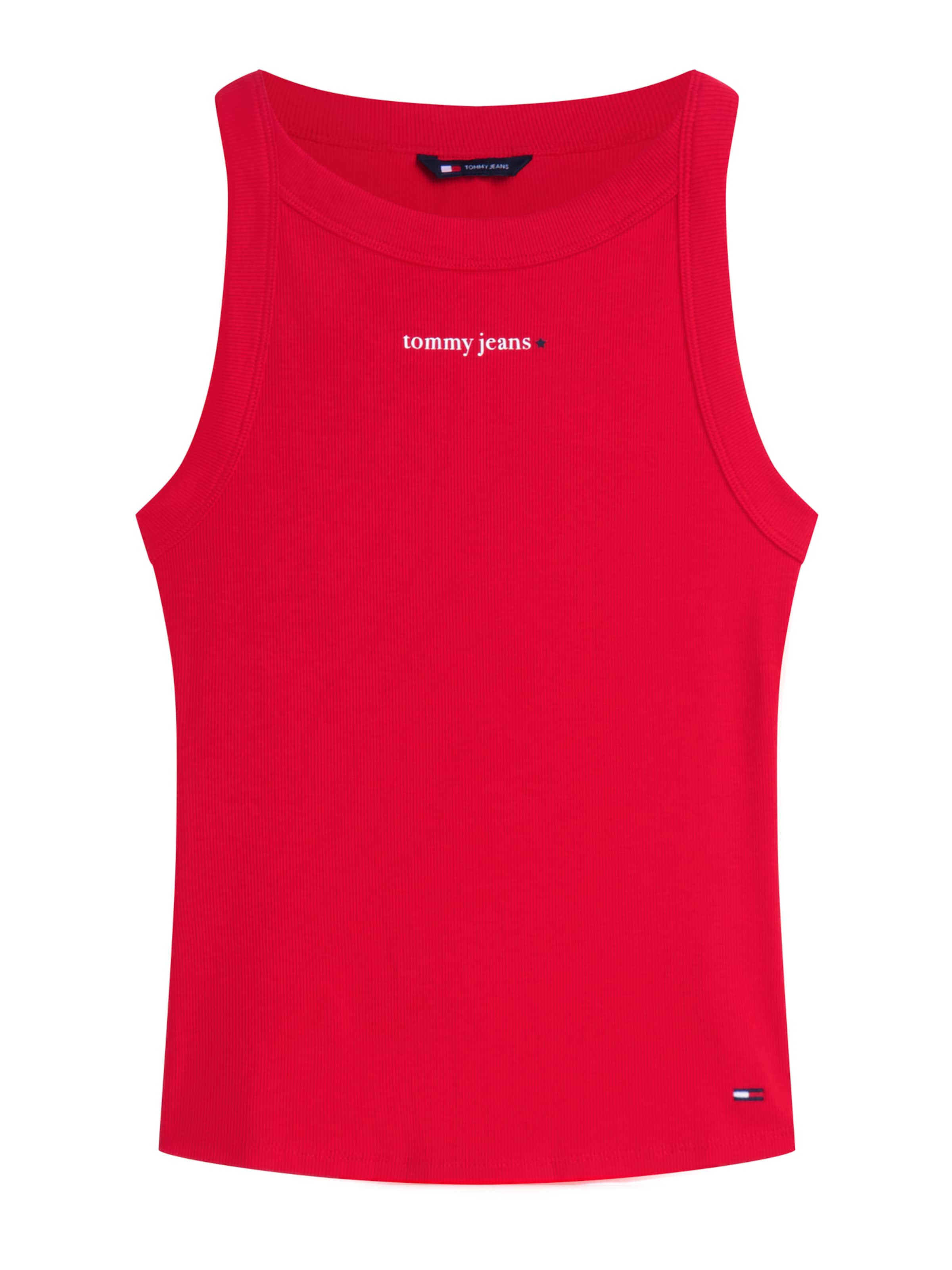 Tommy Jeans Toppi 'ESS' värissä punainen: etupuoli