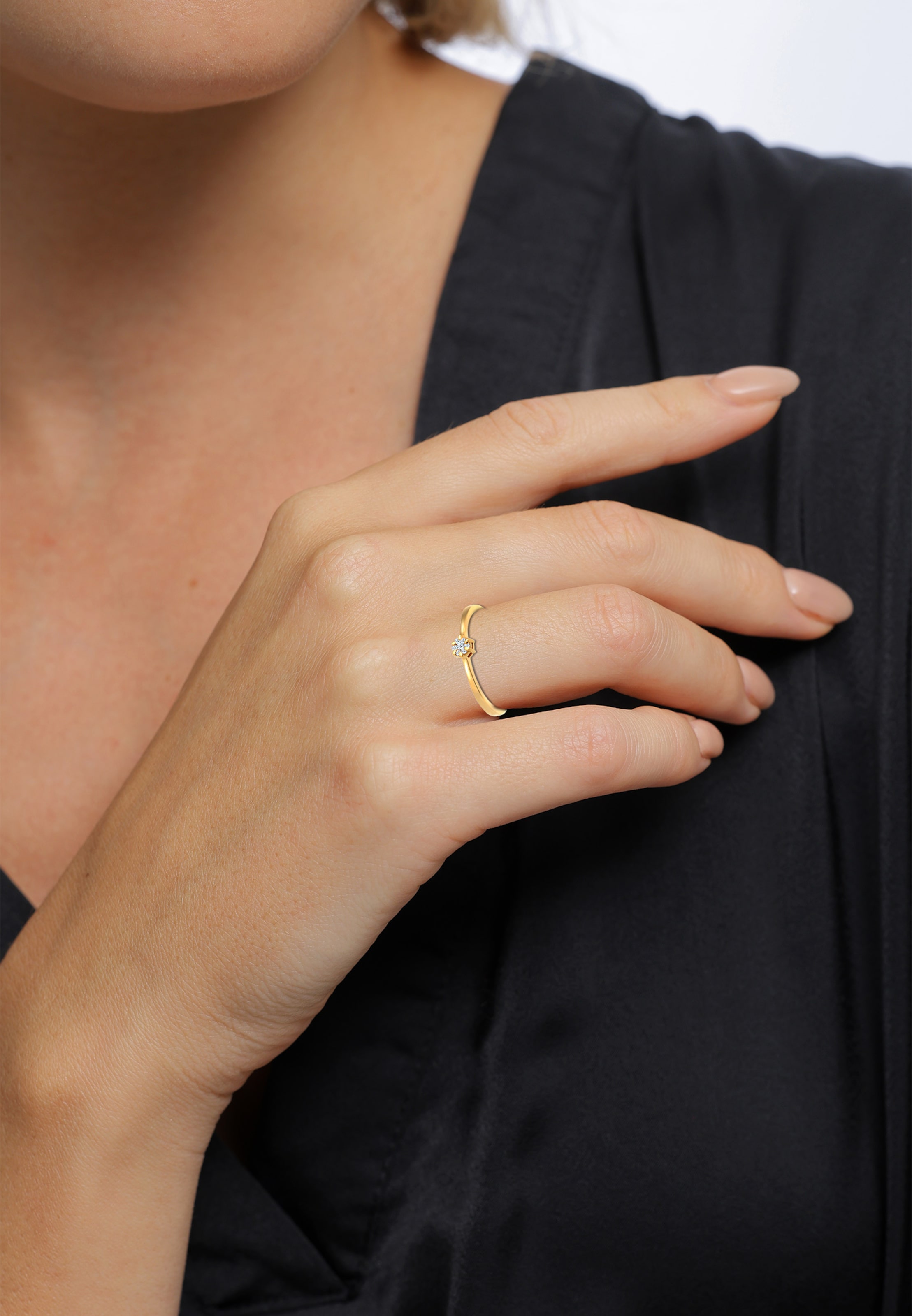 Diamore Ring mit funkelnden Brillanten »Mari« in Gold: Vorderseite