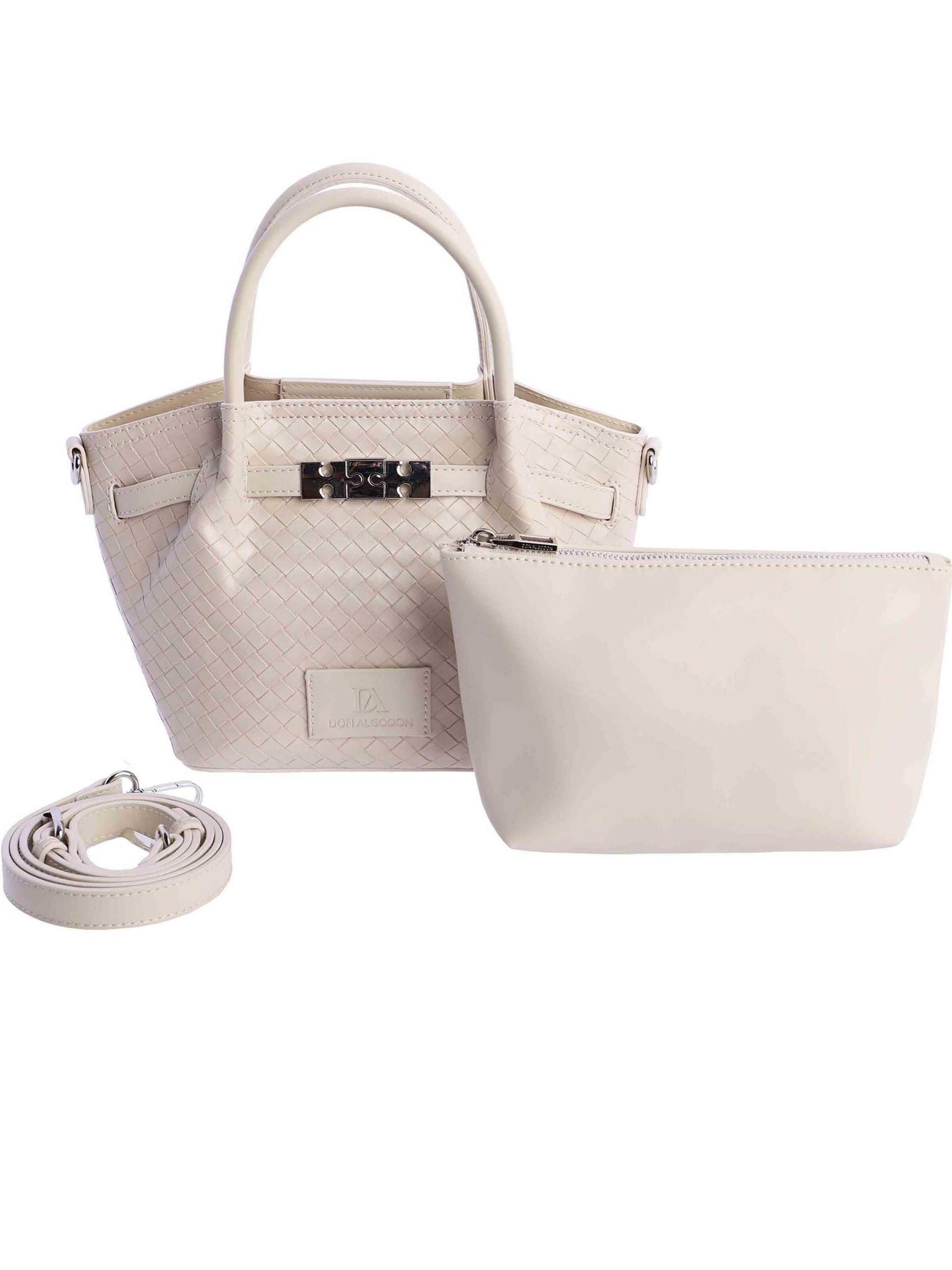 Don Algodon - Bolso de mano 'Salina' en blanco: frente