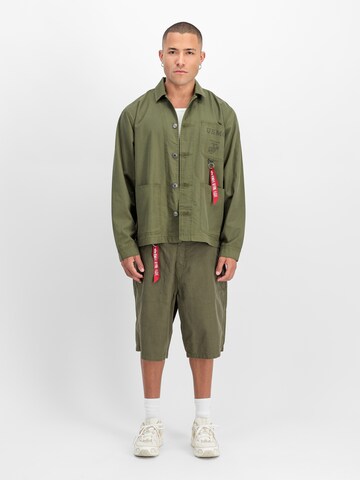 ALPHA INDUSTRIES Loosefit Sportsbukser 'P41 HBT Combat' i grøn