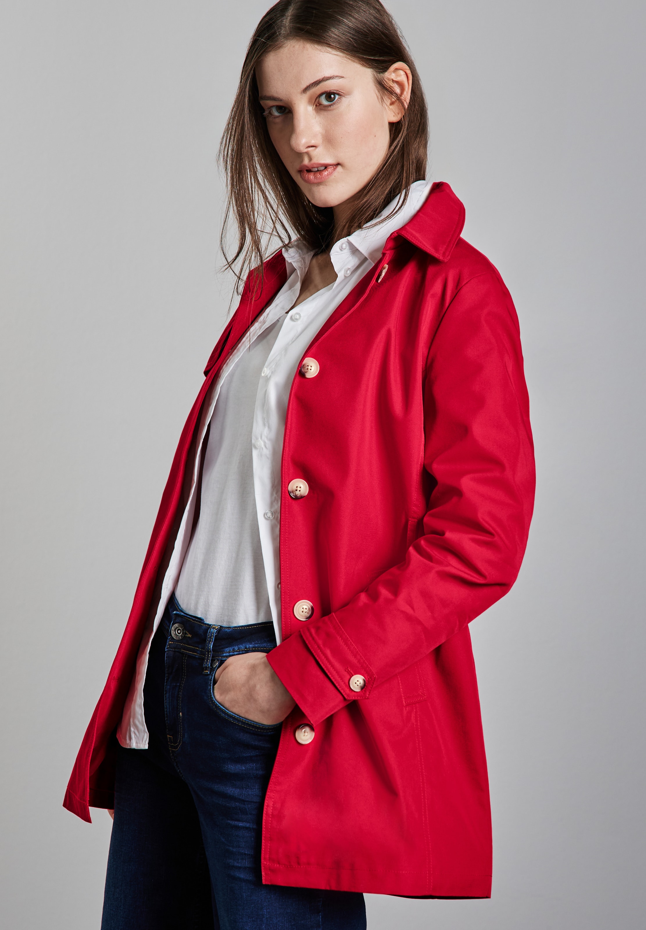 Mäntel Trenchcoat Esprit Rot Trench Coat Roter Mantel Esprit