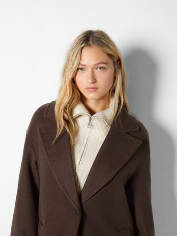 Bershka Between-Seasons Coat in Brown