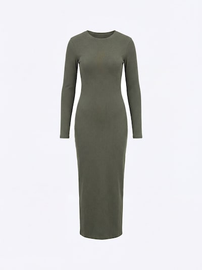 Nudyess Strickkleid 'Eos Maxi' in khaki, Produktansicht