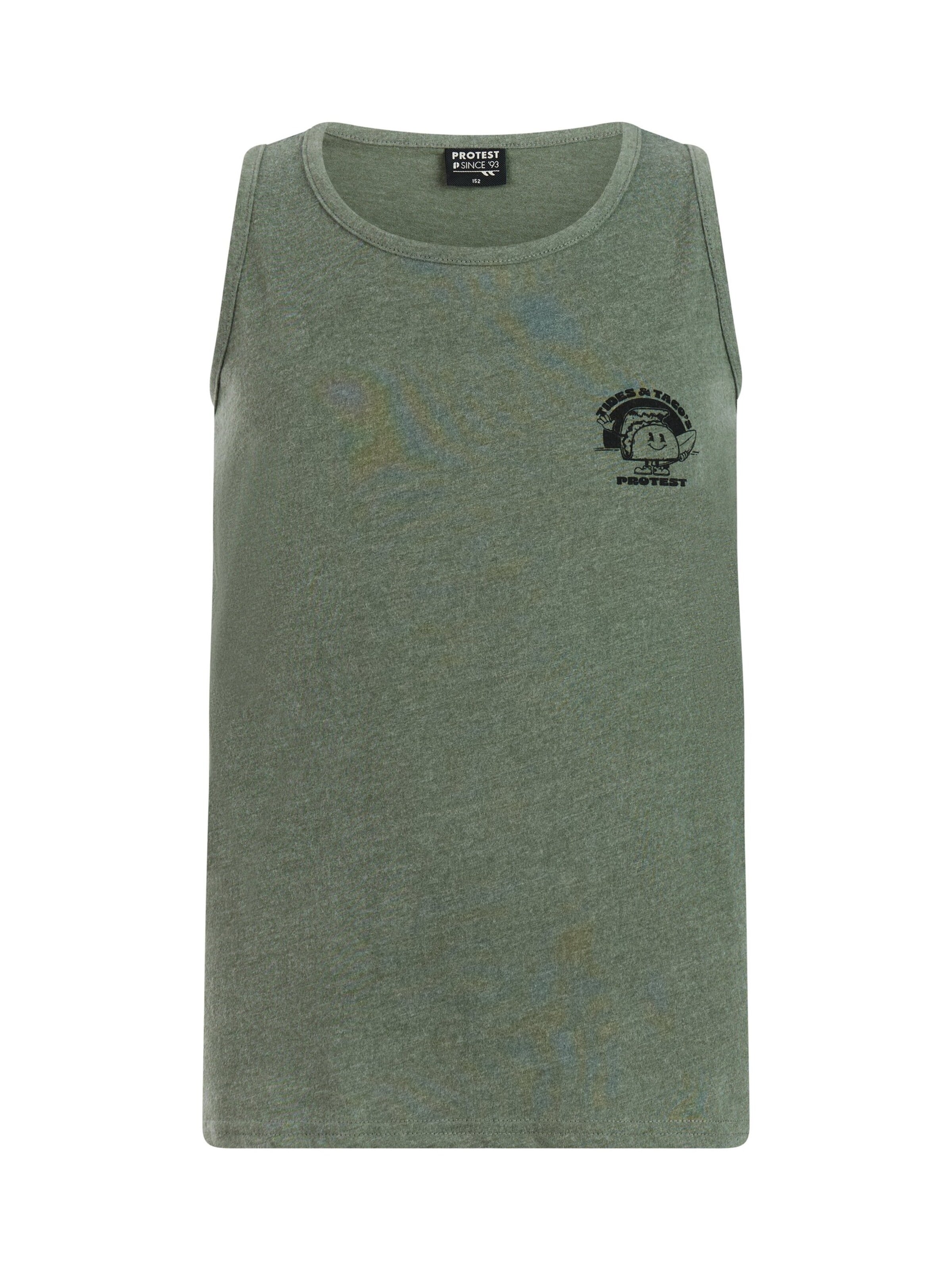 PROTEST Shirt 'PRTRemix JR' in Groen: voorkant