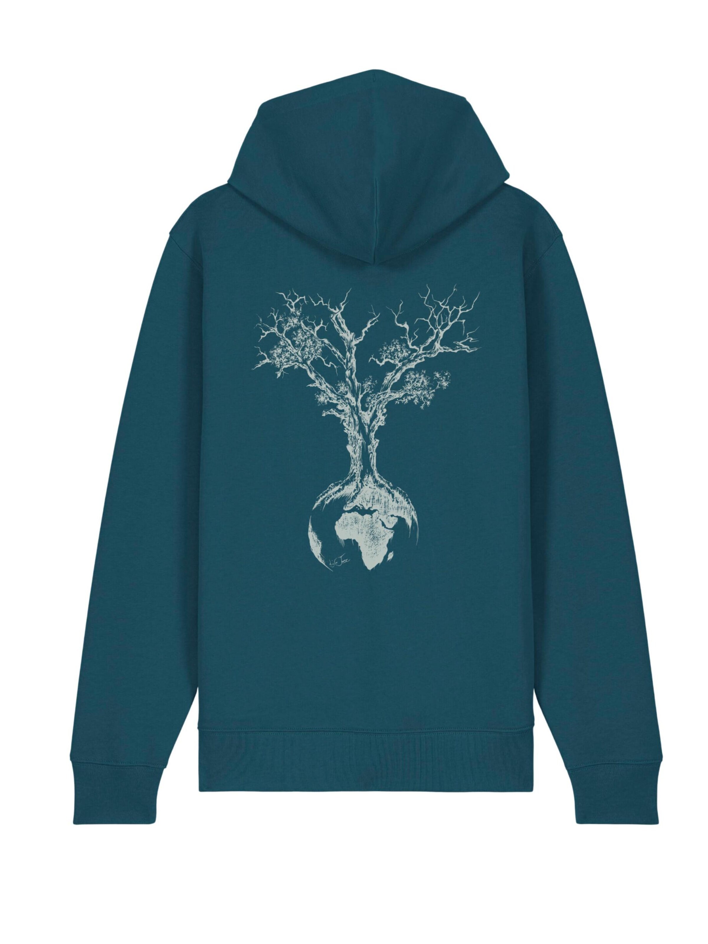 Pull-over 'Organic Fairwear' Life-Tree en bleu : devant