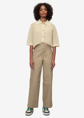 Marc O'Polo Wide Leg Bundfaltenhose in Beige