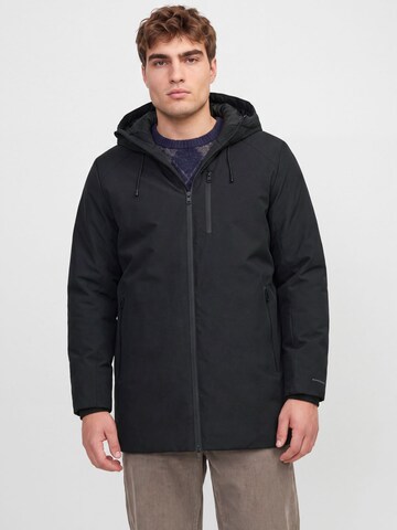 Parka mi-saison JACK & JONES en noir : devant