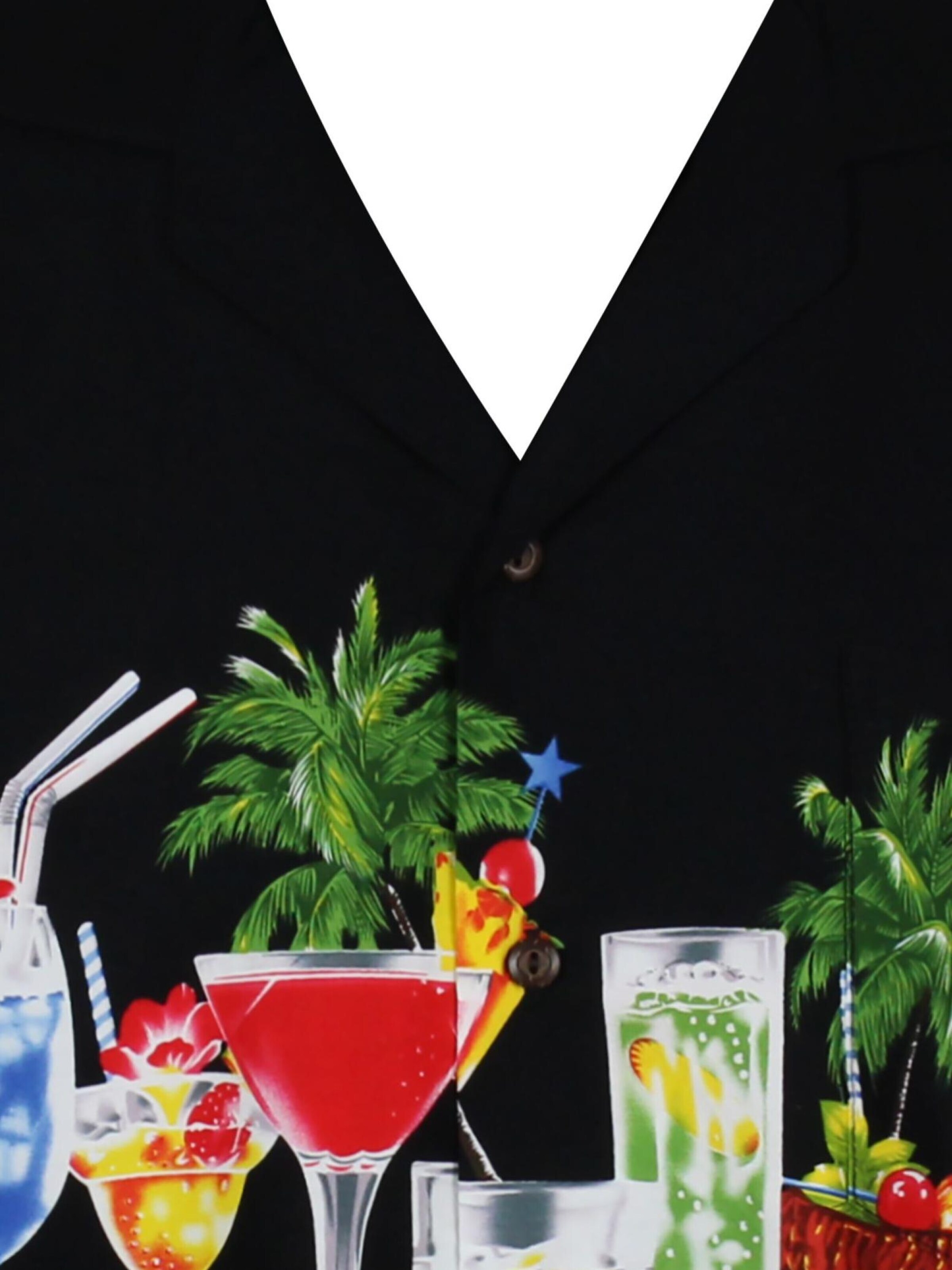 Regular fit Camicia 'Cocktail Brustdruck' di KY's in nero