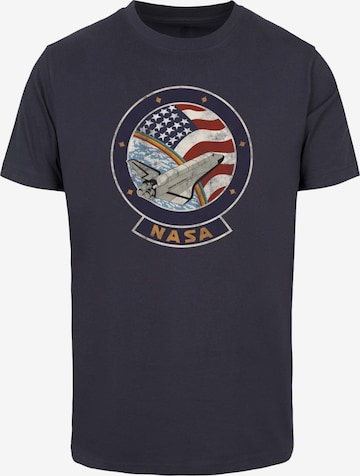 Merchcode T-Shirt 'NASA - Faded' in Blau: predná strana