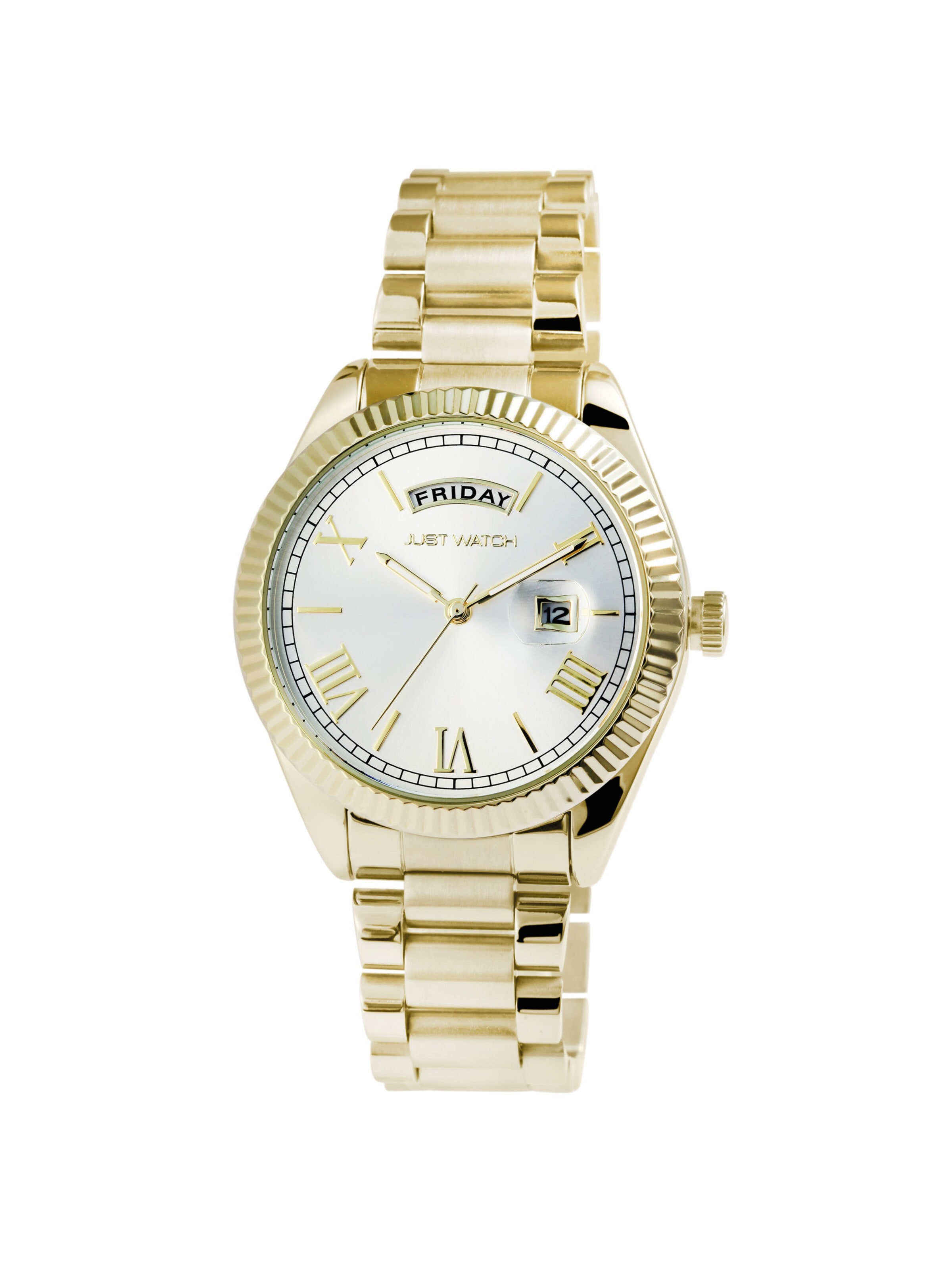 Just Watch Analog Watch 'Luka, Datumsanzeige' in Gold: front