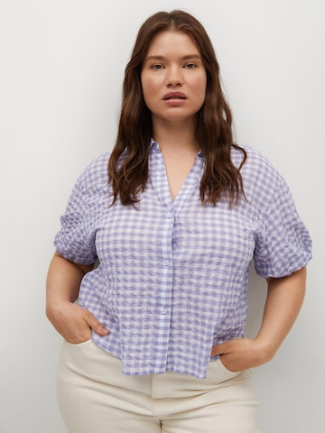 MANGO Blouse 'Vichy' in Purple: front