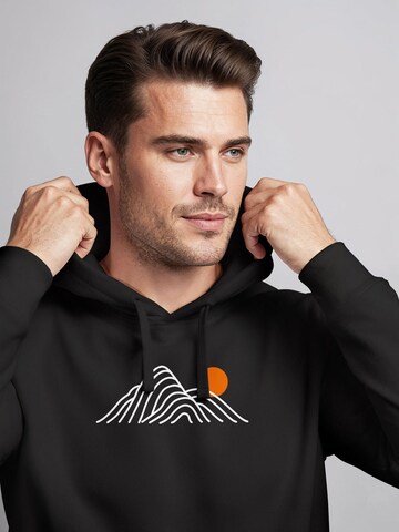 Neverless Sweatshirt 'Lineart Berge' in Black