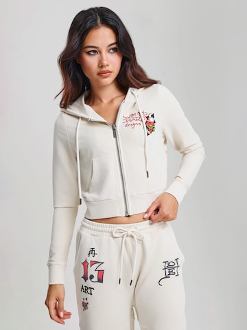 Ed Hardy Ζακέτα φούτερ σε μπεζ: μπροστά