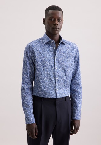 Coupe slim Chemise business 'Schwarze Rose' SEIDENSTICKER en bleu : devant