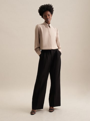 SEIDENSTICKER Wide leg Pleat-front trousers 'Schwarze Rose' in Black