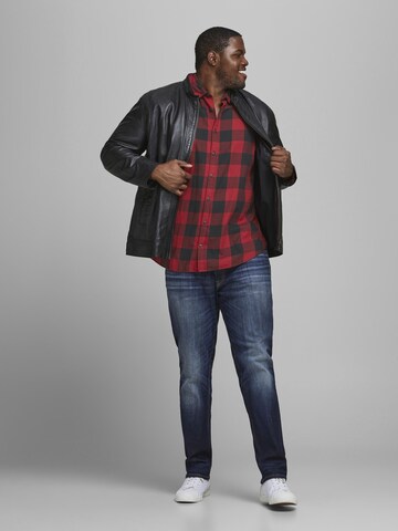 Jack & Jones Plus - Comfort Fit Camisa 'JJEGINGHAM' ' em vermelho