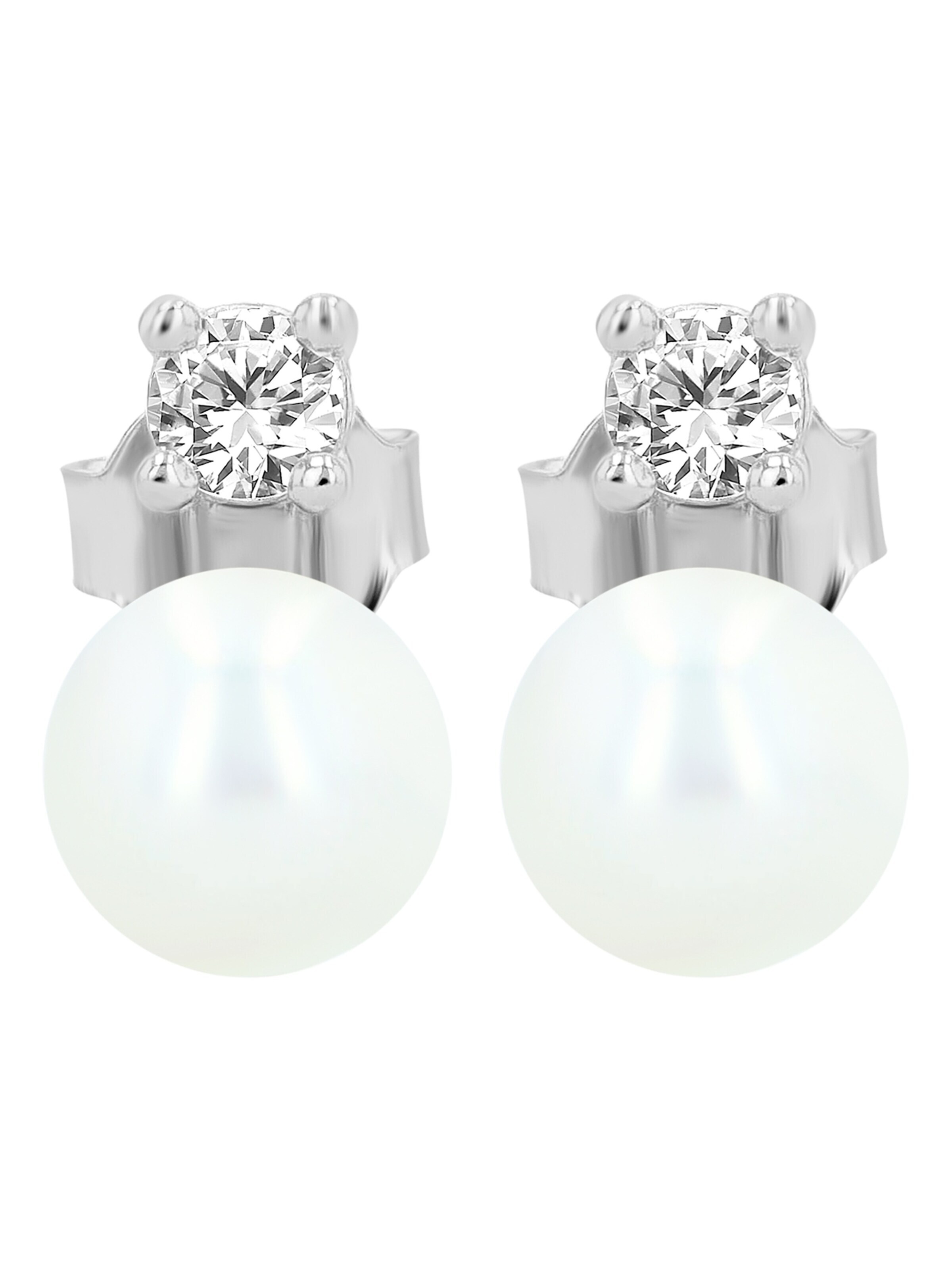 Akzent Earrings '"Alma" aus 925 Sterlingsilber, rhodiniert, langlebig' in Silver: front
