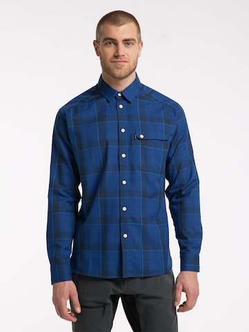 Haglöfs Regular fit Athletic Button Up Shirt in Blue: front