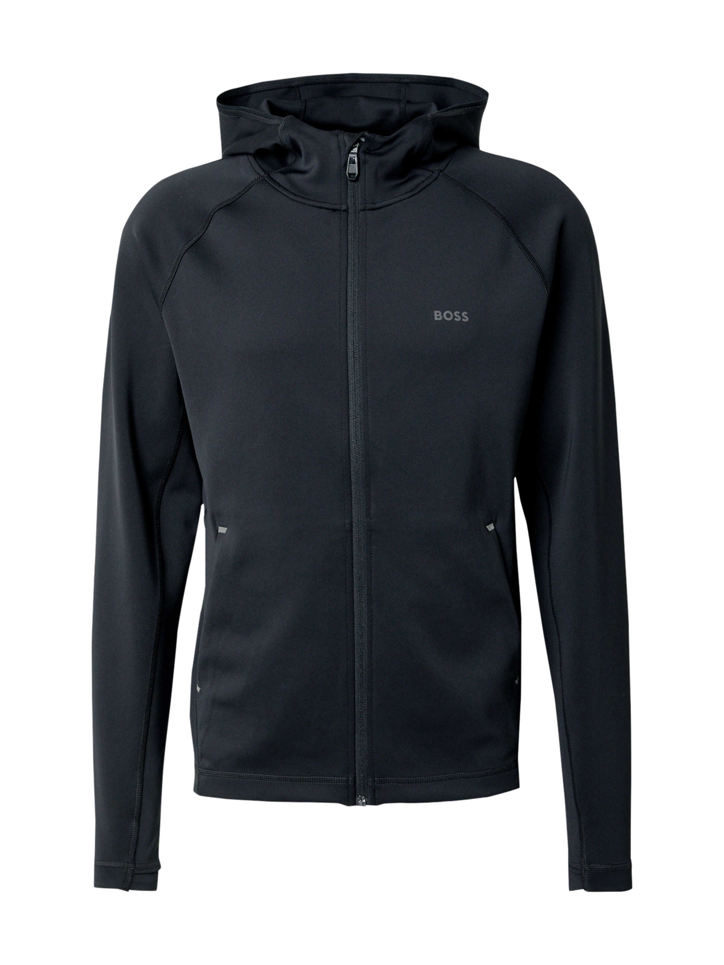 BOSS Športová mikina so zipsom 'Sicon Active' - Čierna: predná strana