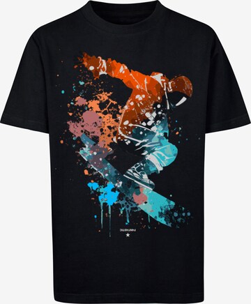 T-Shirt 'Snowboarder' F4NT4STIC en noir : devant