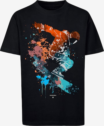 F4NT4STIC Shirt 'Snowboarder' in Zwart: voorkant