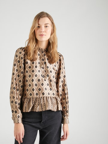 PIECES Blouse 'MELAH' in Brown: front