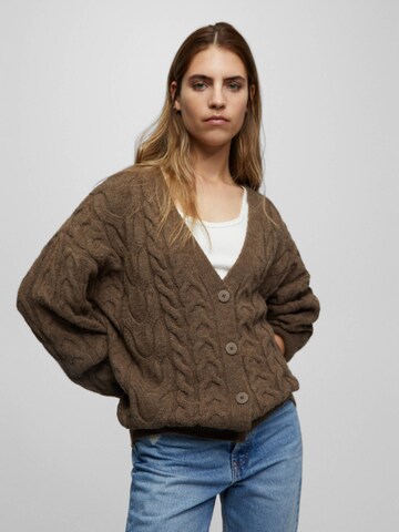 Pull&Bear Kardigan – hnědá: přední strana