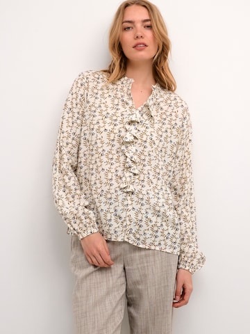 Cream - Blusa 'Raya' em bege: frente