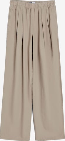 Bershka Wide Leg Plisserte jeans i beige: forside