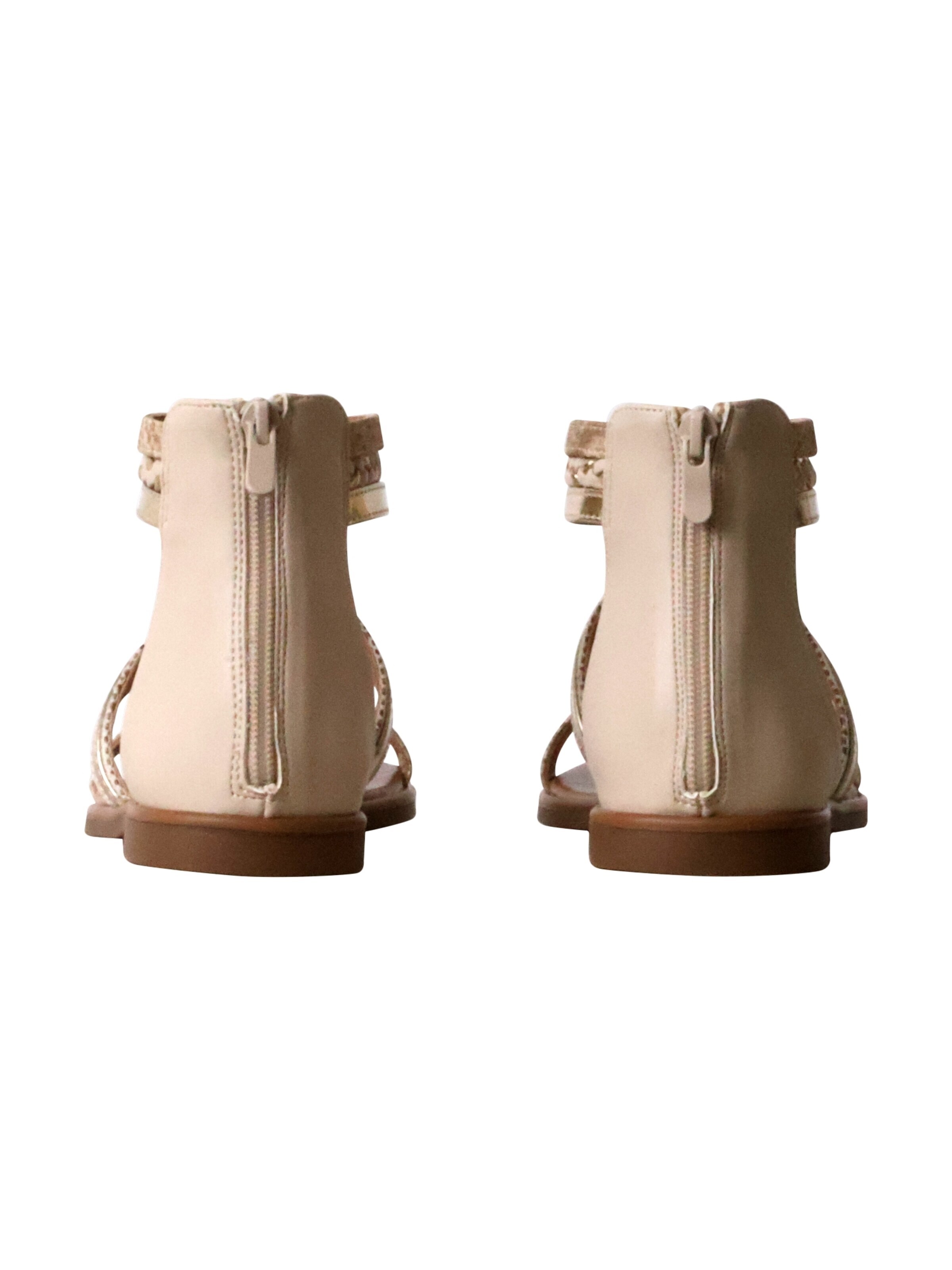 Sixth Sense Sandaal 'Flache Sandalen mit Reißverschluss' in Beige