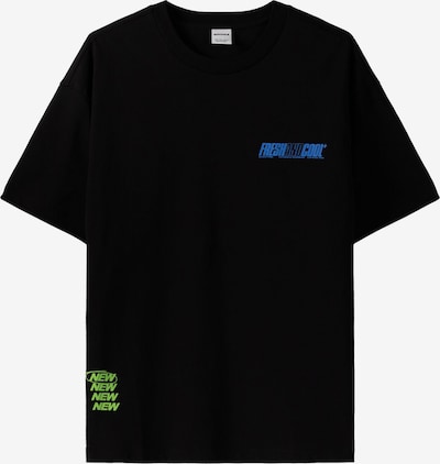 Bershka T-Shirt in aqua / hellblau / orange / schwarz, Produktansicht